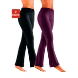 VIVANCE Jazzpants mit leicht ausgestelltem Bein, Loungewear, Gr. 32/34 N-Gr, 1x beere, 1x schwarz, , 628170-32 N-Gr