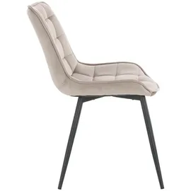 Home Deluxe Polsterstuhl IKALO Samt hellbraun 4er Set