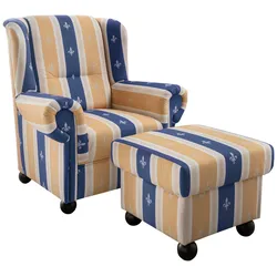 Sesselset Torello Blau Mikrofaser
