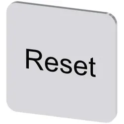 Siemens 3SU19000AF810DU0 Bezeichnungsschild 22x22mm, Schild silber, Beschriftung: Reset  - 10 Stück