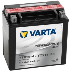 VARTA Powersports AGM YTX14-BS 12Ah Motorradbatterie 12V (DIN 51214)