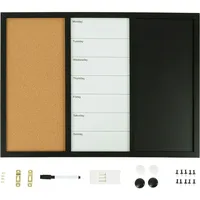 Relaxdays Kombitafel 3in1, mit Zubehör, magnetisches Memoboard, mehrfarbig