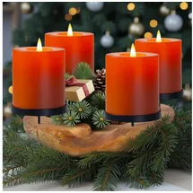 HOMECALL Adventsleuchter Adventskranz Weihnachtsdeko Teakholzschale Mit 4 Stabile Kerzenhaltern ( Ca. Ø 20-25 Cm Natürlichen Und Eleganz ) , Dekoschale, Wurzelholzschale, Obstschale, Holz Schlüsselsch
