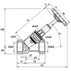 Aalberts SEPP DIN-Basis Freistromventil 0048916 DN 40 x Rp 1 1/2, steigende Spindel, ohne Entleerung, Messing
