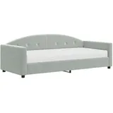 vidaXL Tagesbett mit Matratze Hellgrau 90x200 cm Samt