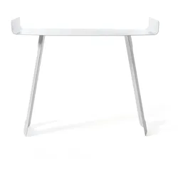 Tibet-Konsole 110x35x85 cm aus schwarz lackiertem Eisen. Minimales Design, gebogen, perforiert. Moderne Eingangsmöbel, hergestellt in Italien, Beige