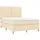 vidaXL Boxspringbett mit Matratze & LED Creme 140x200 cm Stoff