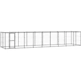 vidaXL Outdoor-Hundezwinger mit Überdachung 21,78 m2 Stahl Schwarz