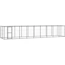 vidaXL Outdoor-Hundezwinger mit Überdachung 21,78 m2 Stahl Schwarz