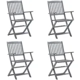 vidaXL Gartenstuhl klappbar 48,7 x 0 x 91 cm braun 4 St.