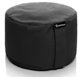 Famanu Yogakissen rund, 31 cm Durchmesser, 20 cm hoch, schwarz, mit Buchweizenschalenfüllung - Schwarz