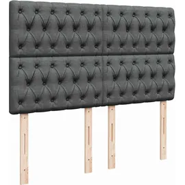 vidaXL Boxspringbett 140 x 200 cm Dunkelgrau