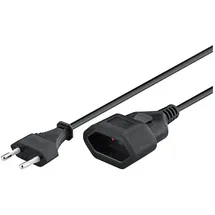 goobay Verlängerungskabel Eurostecker (Typ C, CEE 7/16) 3m Schwarz