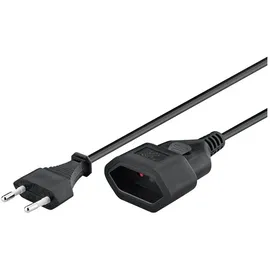 goobay Verlängerungskabel Eurostecker (Typ C, CEE 7/16) 3m Schwarz