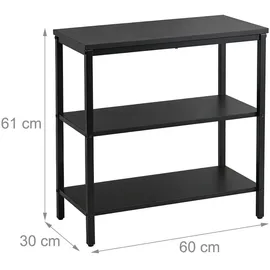 Relaxdays Nachttisch 61x60x30 Schwarz