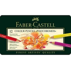 FABER-CASTELL Künstlerfarbstifte Polychromos Buntstifte farbsortiert, 12 St.