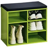 KESPER | Schuhschrank mit Sitzkissen, Material: Faserplatte, Maße: B51,5 x H48 cm x L29,5 cm, Farbe: Grün, Schwarz |15962