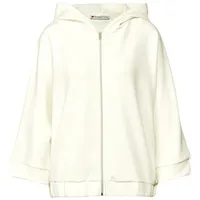 STREET ONE Damen A322804 Silk-Look Hoodie Jacke, Off White,