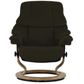 Stressless Relaxsessel Reno Leder 79 x 108 x 75 cm Braun mit Hocker