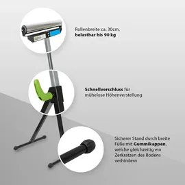 Trutzholm 2x Rollenbock 90 kg höhenverstellbar bis 109cm 30 cm Rollenbreite klappbar