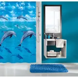 KLEINE WOLKE Duschvorhang Dolphin 180 x 200 cm mehrfarbig