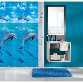 KLEINE WOLKE Duschvorhang Dolphin 180 x 200 cm mehrfarbig