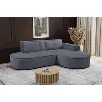kaiser möbel Modernes L-förmiges Designer-Ecksofa Modena Soft Dunkelgrau Rechts