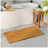 vidaXL Badematte Uni Braun 100 x 53 cm