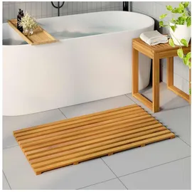 vidaXL Badematte Uni Braun 100 x 53 cm
