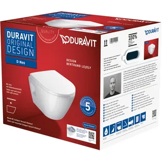 Duravit D-Neo mit WC-Sitz, Rimless, weiß