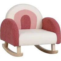 Kindersofa Schaukelstuhl, Kindersessel Teddy Samtmaterial & Massivholzbeinen, Anti-Kipp-Design, Mini-Sessel für Kinderzimmer, Kinderstuhl für