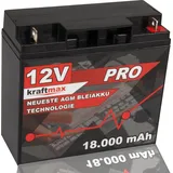 kraftmax Industrial Pro Bleiakku [ 12V 18Ah AGM Hochleistungs- Blei Akku der Neusten Generation