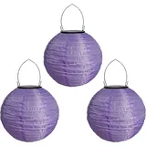 Solar Lampions Außen Wetterfest LED Wasserdicht Solarlaterne Gartenlaterne Hängende Solarlampen für Außen Nylon Lampions Solar Outdoor Solar Laterne für Garten, Balkon & Terrasse (20cm-3PC/Violett)