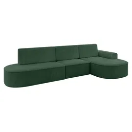 altdecor Eckcouch Cord 5-Sitzer Grün