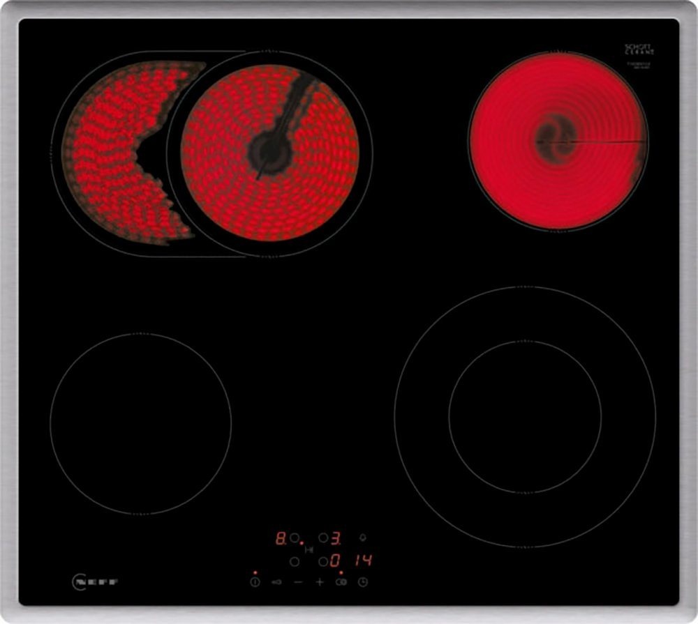 NEFF Elektro-Kochfeld von SCHOTT CERAN® N 50 T16SBN1L0, mit einfacher Touch Control Bedienung schwarz