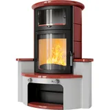 Kaminofen HARK 63 GT ECOplus 8 kW - Ofenkacheln: Brilliant-Rot - Korpus: graphit