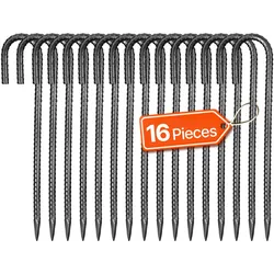 VEVOR 16er Pack J-Typ Bodenanker Erdanker Erdnägel Heringe Zeltheringe 304,8mm
