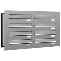 AL Briefkastensysteme 8er Premium V2A Edelstahl inkl. Zeitungsfach