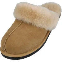 HAFLINGER Lammfell Hausschuhe North Star Filzpantoffel Hellbraun (Beige Öko), Gr 39 - 39 EU