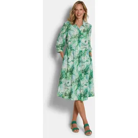 GOLDNER Midikleid Blätter-Druck Grün 52