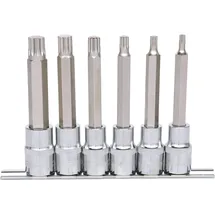 KS Tools 1/2" CHROMEplus Bit-Stecknuss-Satz XZN, lang, 6-tlg.