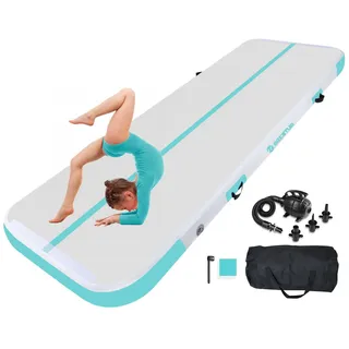 MEKETUM Airtrack Matten 2m 3m 4m 5m 10/20cm Dicke Turn Matte Aufblasbar Gymnastikmatte Rutschfest Sportmatte für Zuhause/Training/Tumbling/Yoga/Outdoor/Fitness