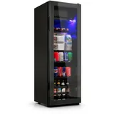Merax Getränkekühlschrank 128L mit Gefrierfach 8L, 43.5 x 40 x 110 cm, 128 L, schwarz, LED