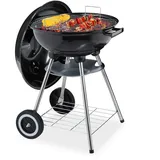 Kugelgrill Holzkohlegrill Rundgrill Mobiler BBQ-Grill mobil leicht 2 Räder
