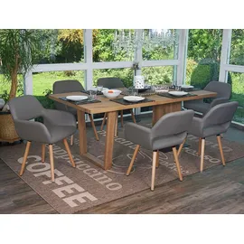 MCW Esszimmerstuhl A50 II Kunstleder grau 6er Set