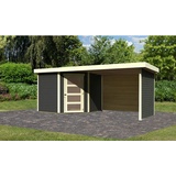 Karibu Gartenhaus Schwandorf 5 ter246x242x218 im Set mit AD 2,80m und SW+RW