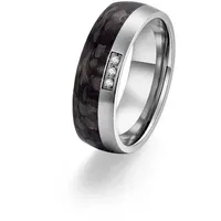 Adam & Eve Trauring Carbon/Titan - Eheringe, Partnerringe "AEC55" mit Zirkonia grau 48