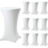 Trutzholm Stehtischhusse Tischdecke Husse Partytisch Bistrotisch Decke verschiedene Far... Weiß, Ø 80 cm, 10er