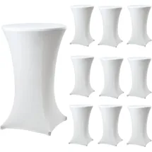 Trutzholm Stehtischhusse Tischdecke Husse Partytisch Bistrotisch Decke verschiedene Far... Weiß, Ø 80 cm, 10er