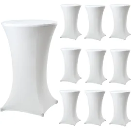 Trutzholm Stehtischhusse Tischdecke Husse Partytisch Bistrotisch Decke verschiedene Far... Weiß, Ø 80 cm, 10er